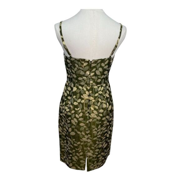 Maggy London Green & Gold Brocade Cocktail Dress Sleeveless Women’s Size 8 NWT - Picture 2 of 16